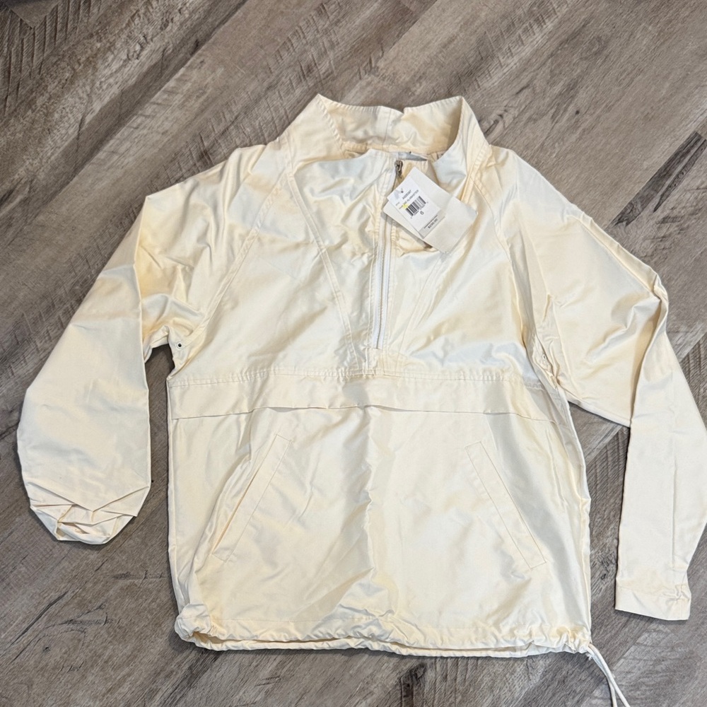 MAG Cream Hooded silk windbreaker NWT